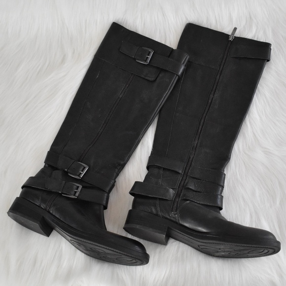 Enzo Angiolini Shoes - Enzo Angiolini Black Leather Moto Boots Sz 9.5